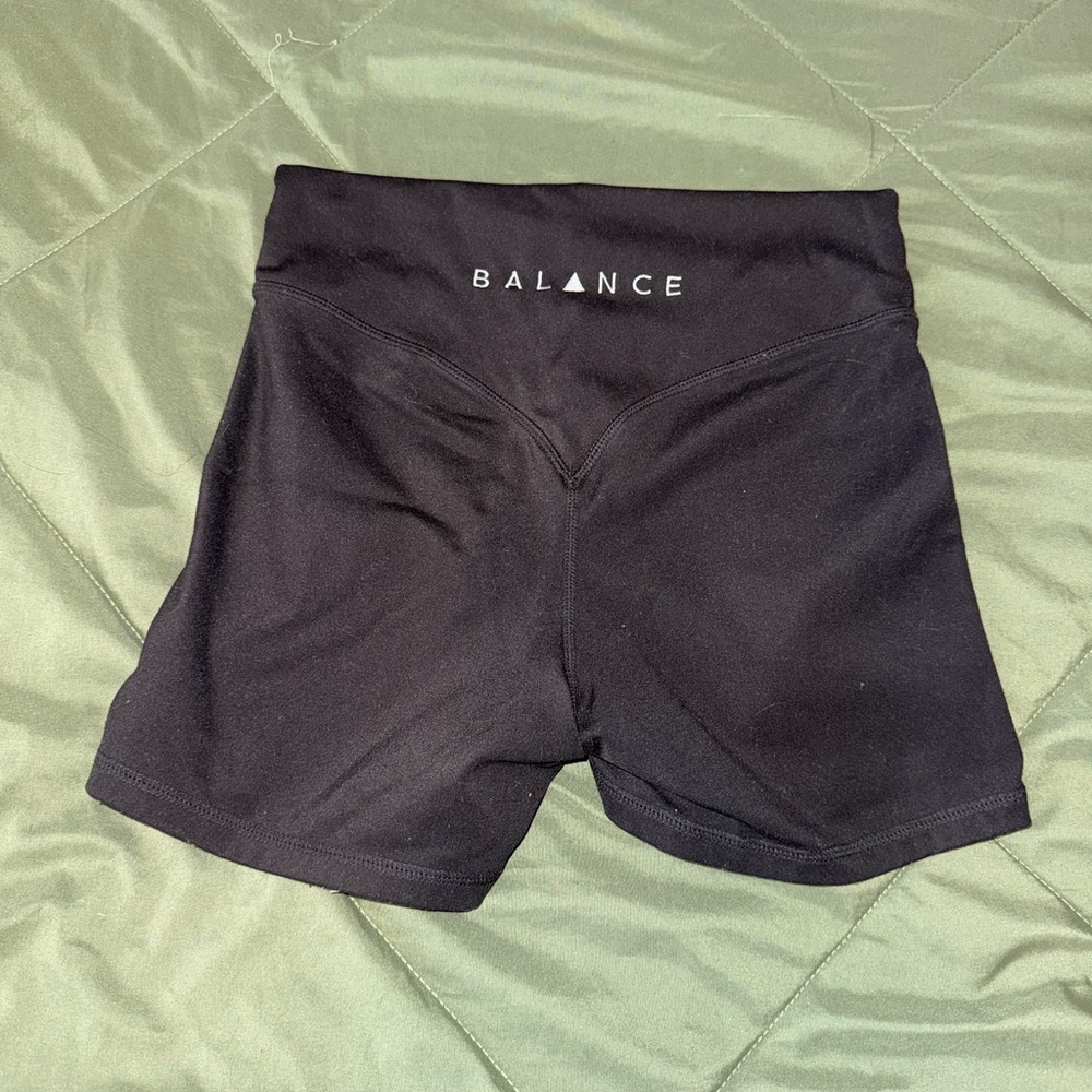 Balance Athletica Black Bike Shorts with Elastic Waistband